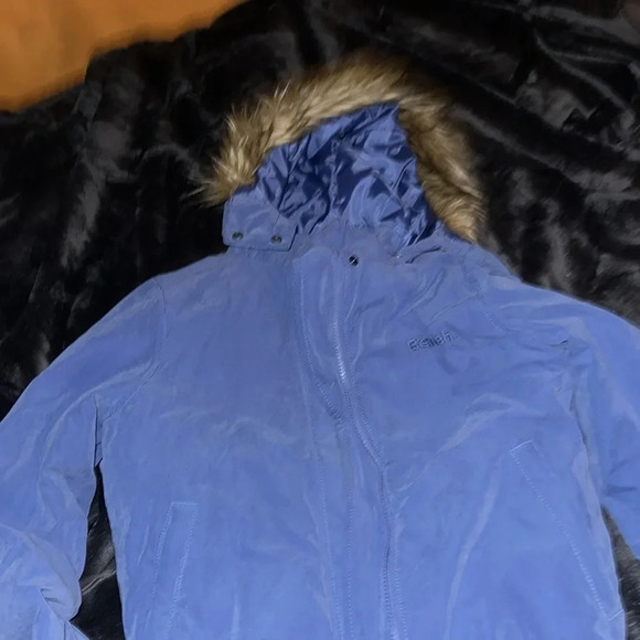 Bench Blue fur trim boy bomber puffer jacket Sz S - Picture 5 of 17
